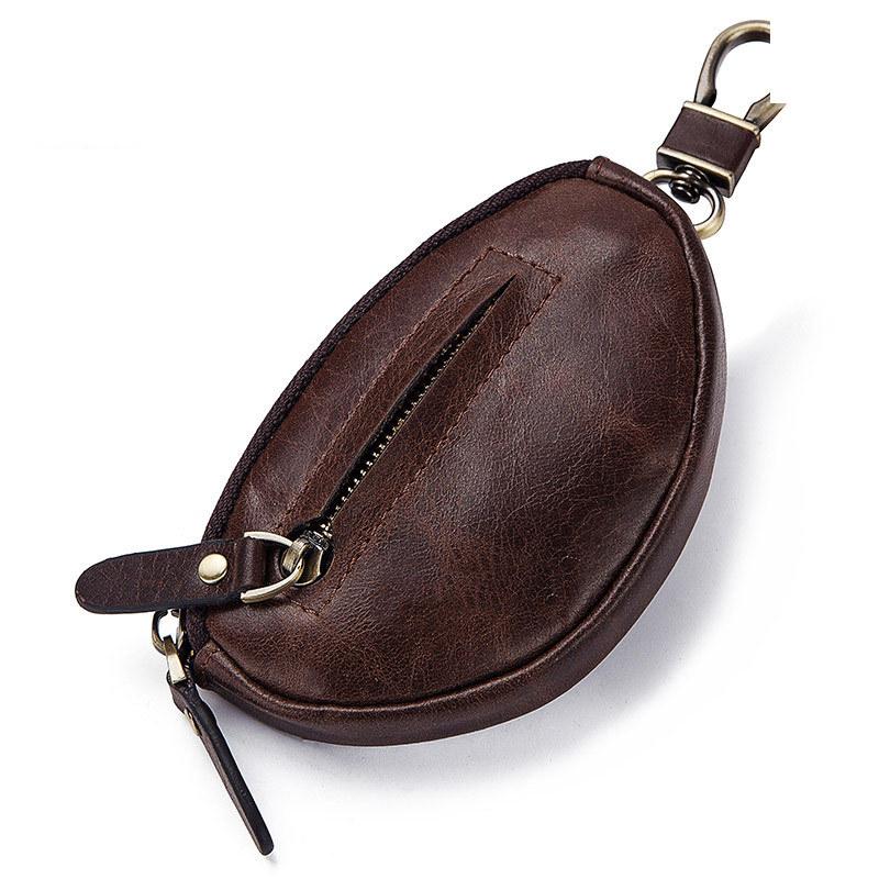 Genuine Leather Car Key Bag Fashion Casual Key Bag Top Layer Cowhide Keychain Zipper Change Bag