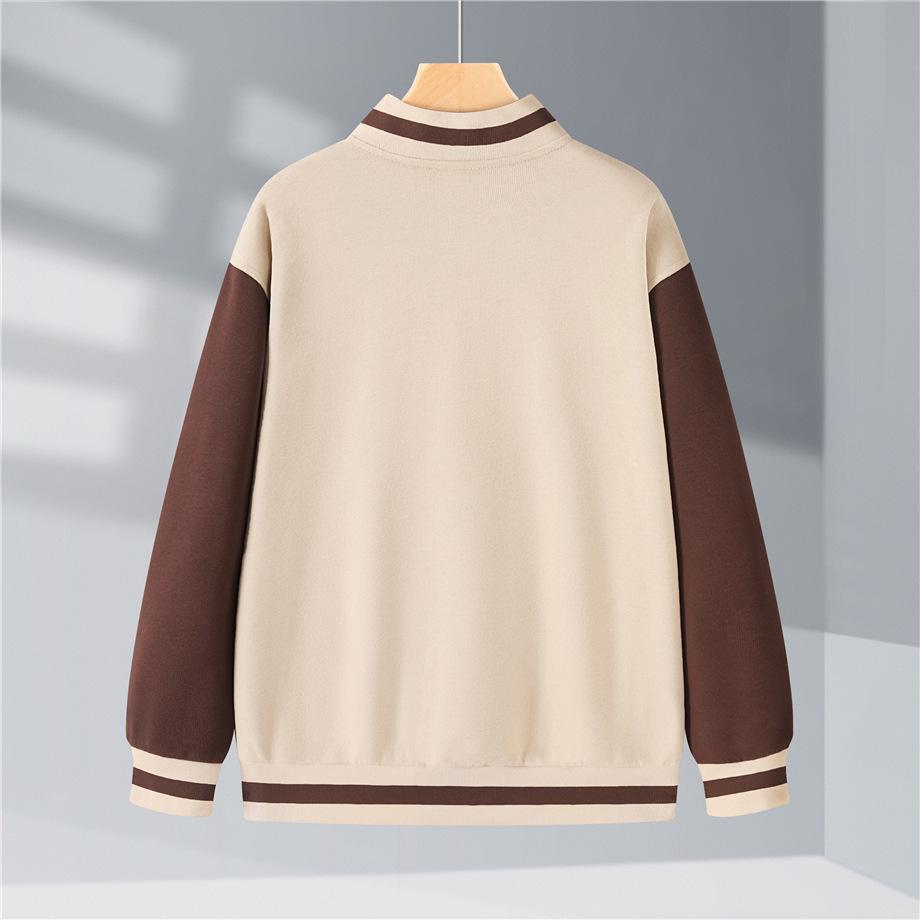 Toamnă Nou Bumbac Oxigen Jachetă Subțire de Baseball cu Nasturi Cămașă de Baseball cu Mâneci Lungi Top de Cuplu Îmbrăcăminte de Lucru Jachetă cu Guler Înalt Uniformă de Echipă