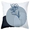 Blue and White Floral Patterned Cushion Covers Set Polyester Pillowcase, Sofa Decorative Cushion Cov Headboard Pillow
