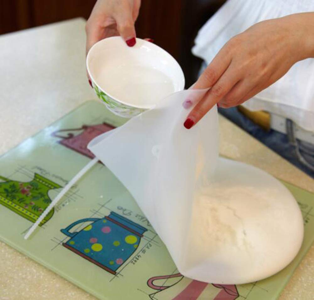 HJ Flour Kneading Dough Kneading Food Storage Silicone Home Baking Supplies of Bag, Bag, Bag, Multi-Function Bag, Reusable, (Set 3)