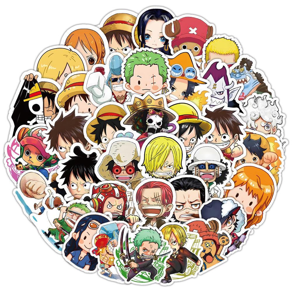 10/30/55pcs ONE PIECE Anime Cute Luffy Zoro Stickers Kawaii Cartoon Q Version Sticker Decals Phone Suitcase Laptop Sticker Toys