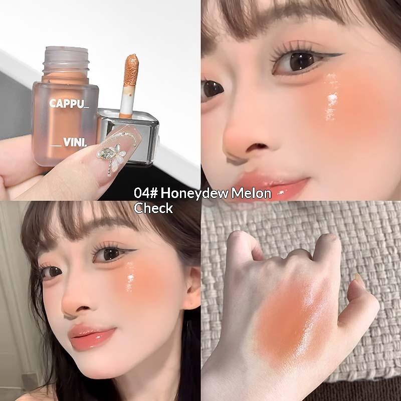 Cappuvini Matte Liquid Blush Velvet Blusher Orange Peach Face Pigment Lasting Beauty Natural Cheek Tint Cream Blush Makeup