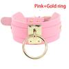 Punk Gothic Breites PU-Leder O-Ring Halsband Choker Halskette Damen