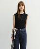 Deonseuteu Unisex Sheer Layering Knit Vest_Udsw6B131_Black