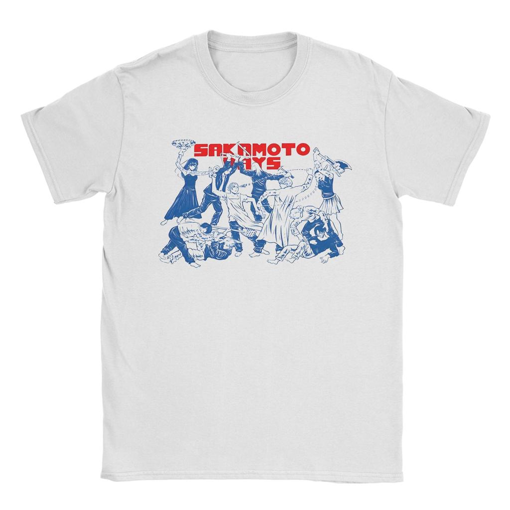 Kawaii Sakamoto Days T-Shirt Men 100%Cotton Short Sleeve Manga Anime Round Neck Summer Tops Shirts