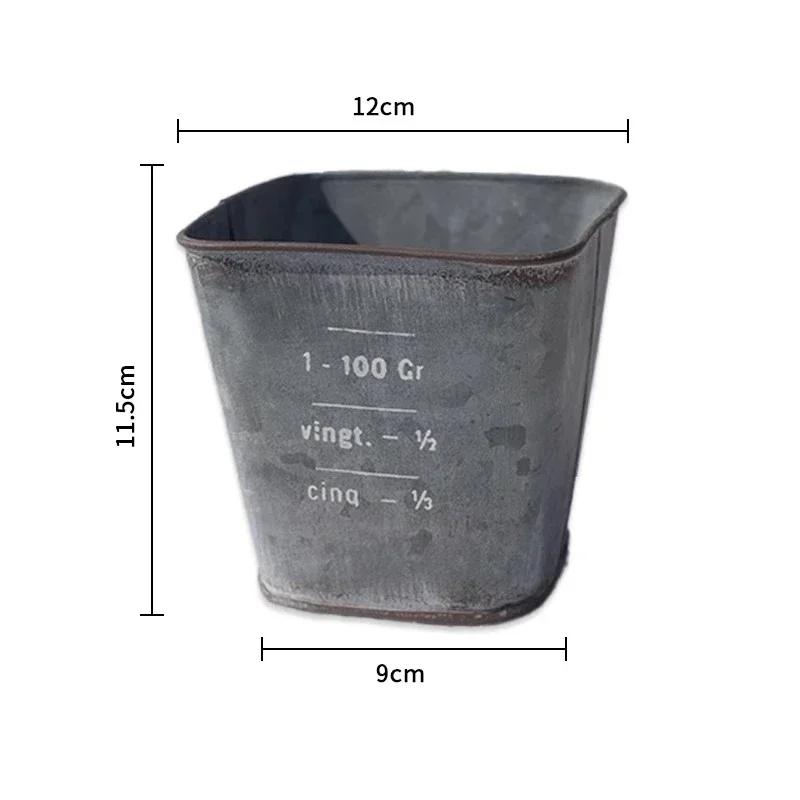 Квадратная Кованая Ваза Ретро Состаренная Железная Лист Цветочный Ящик Мини Размер Горшок для Растений Цветов Домашний Декор Сад Балкон Украсить