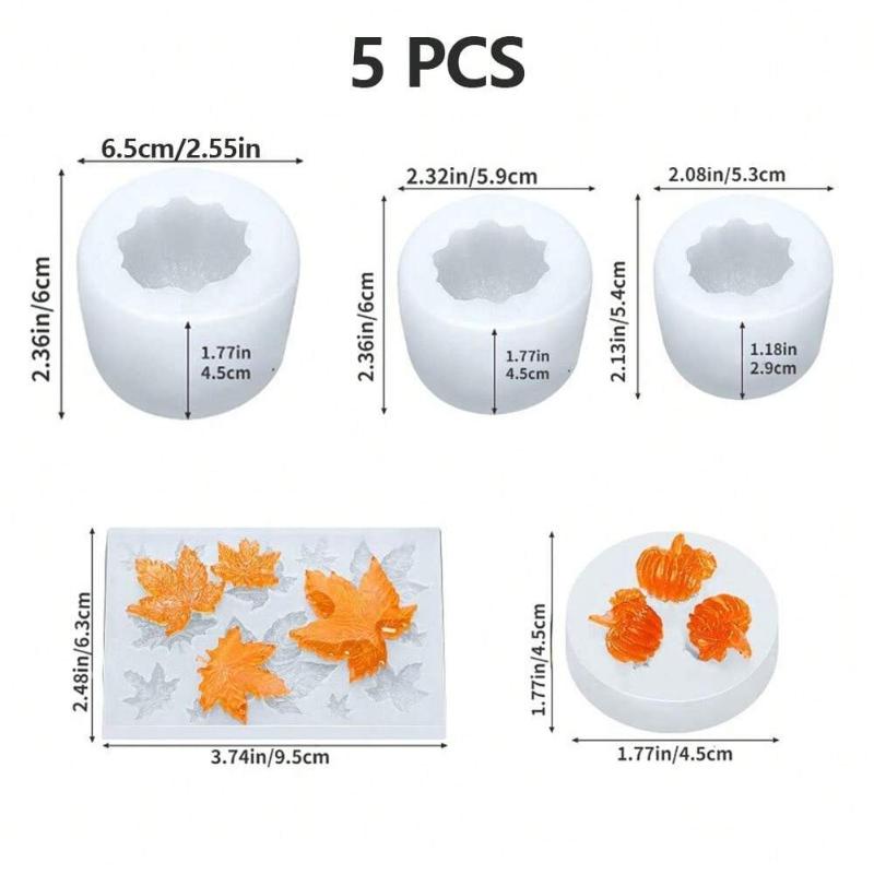 Halloween Thanksgiving Pumpkin Silicone Mold DIY Jewelry Autumn Decor Includes Ghost Maple Leaf Themes for Seasonal Crafting