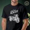 Cafe Racer Motorcycle Men's Moto T Shirt Casual Dress High Quality Mens Cotton Round Neck Short