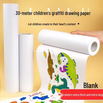 100-Meter Blanko Graffiti-Schriftrolle: Weißes Leinwand für Kinder und Kindergartenkunst