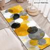 1Pcs Yellow-Gray Black Overlapping Circle Long Non-Slip Washable Area Rug Runner for Entryway, Living Room, Bedroom & Patio
