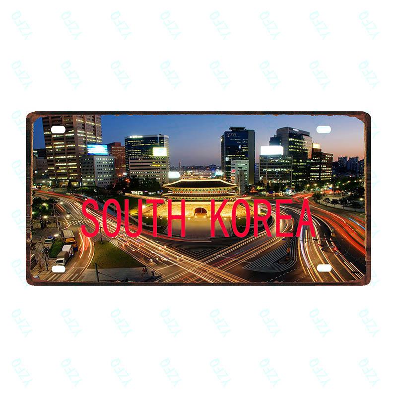 Spain Thailand France Chile City Metal Sign Tin PlateTravel Souvenir Vintage Poster Bar Wall Shop Home Decor 6x12 Inch DC-0109B