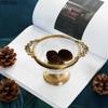 Brass Glass Fruit Plate European Retro High Foot Plate Ice Cream Dessert Plate Jewelry Plate Home Kitchen Decoration Tableware