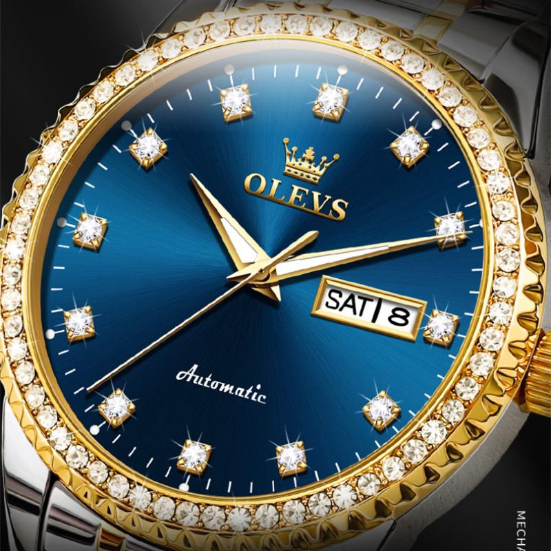 OLEVS Men's Watch Diamond Dial Business Luminous Mechanical Watch High-end Watch