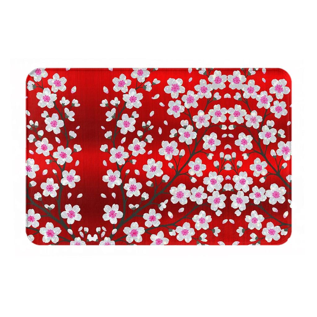 Cherry Blossom sparkle Non-slip Doormat Floor Mat Washable Carpet Rug for Kitchen Entrance Home Balcony Footpad Mats