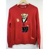 High Quality Cotton Knit Sweater Embroidered Bear Round Neck Loose Fit Long Sleeve Fall Winter Casual