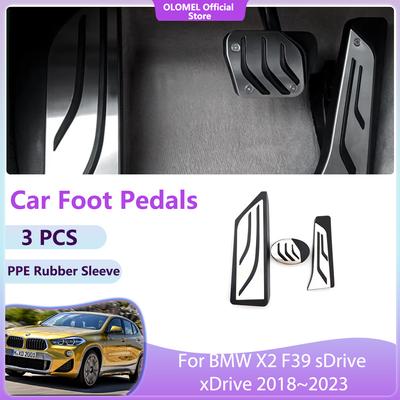 Pour BMW X2 F39 sDrive xDrive 2018~2024 Accessoire Qualité Antidérapant Sans Perçage Alliage Couvre Pièces Pédales D'accélérateur Carburant Plaquette De Frein Auto