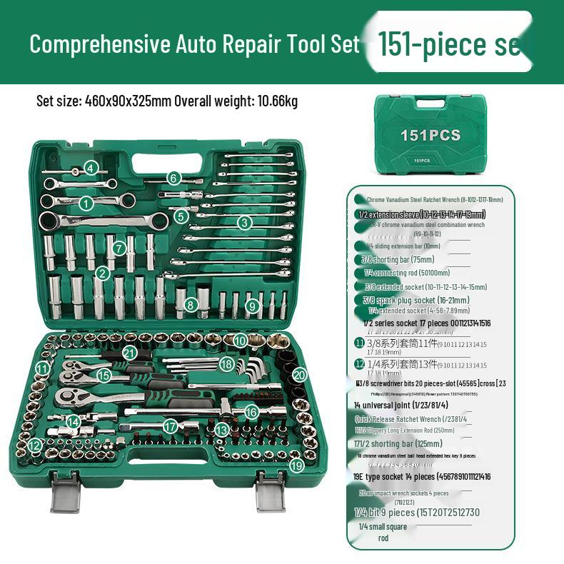 Multifunctional Ratchet & Socket Wrench Set for Car & Hardware Repair