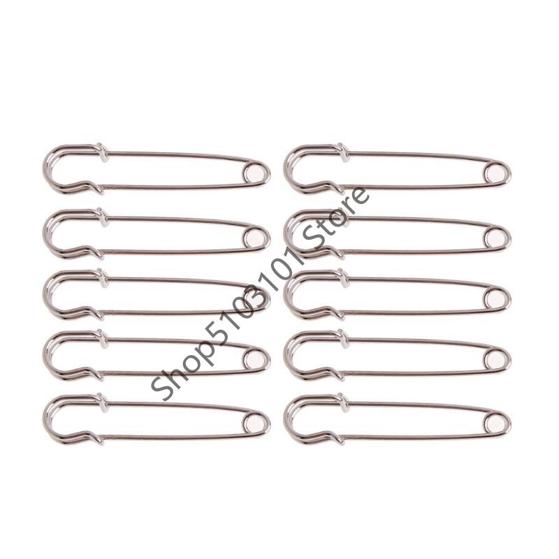X6HE Heavy Duty 10 Pieces Safety Pins Silver Tone for Sharp Safe Pin DIY Sewing