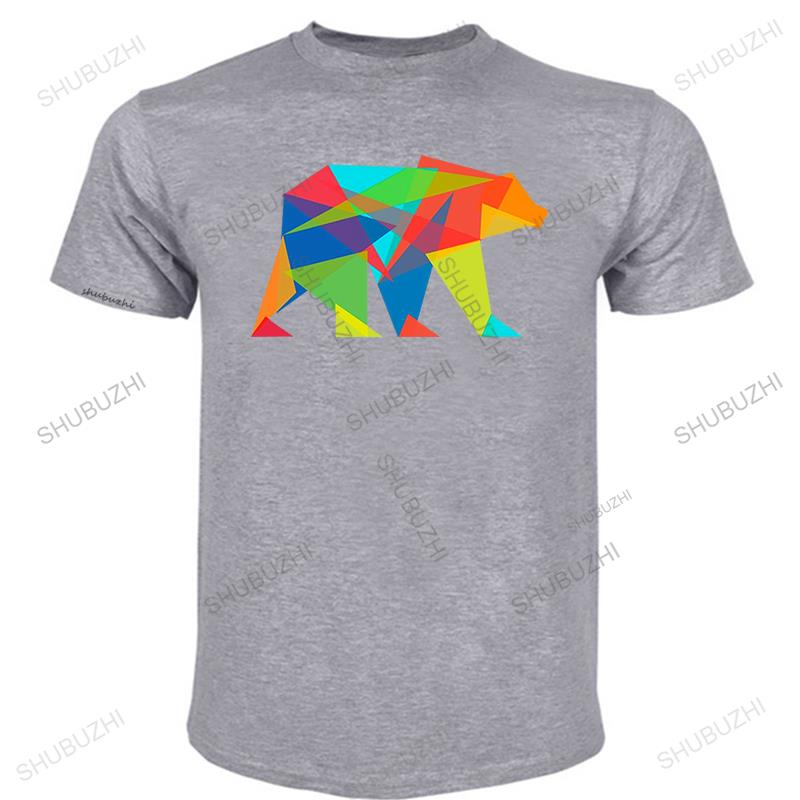 Men Tshirts Fractal Geometric Bear T Shirt Party Tshirt Short Sleeve Tops Thanksgiving Day Tees Art Designer Clothes No Fade