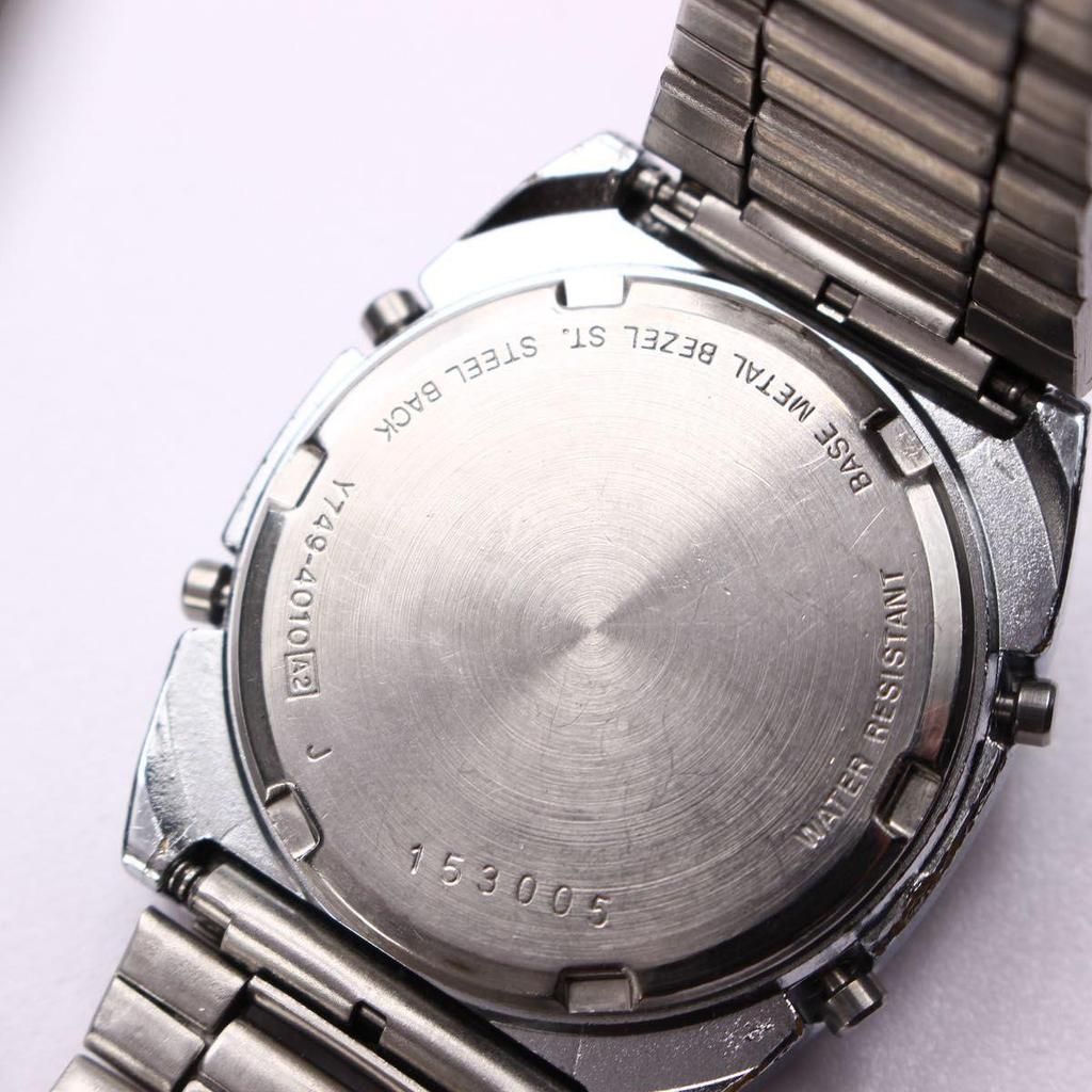 Used Rare SEIKO ALBA Digital Men's Watch 80's Vintage Chronograph Y749-4010 Alarm Retro