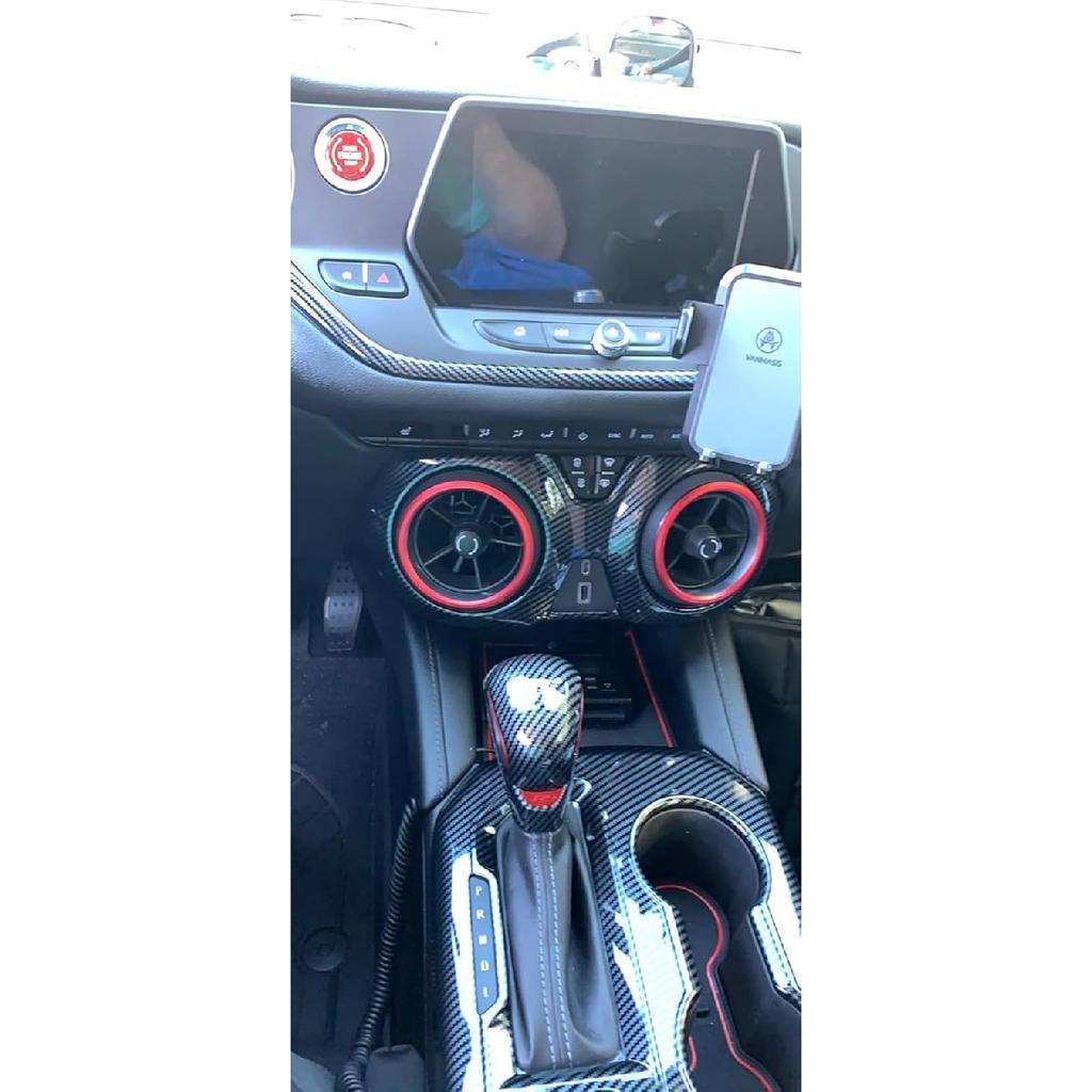Center Console Air Condition A/C Switch Button Vent Outlet Cover Trim Car Accessories Interior Decoration Carbon Fiber for Chevrolet Blazer 2020 2021