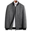 Autumn and Winter Woolen Jacket Men's Cotton Thickened Baseball Collar Young and Middle-aged Wool Nizi Jacket Large Size Men's Clothing