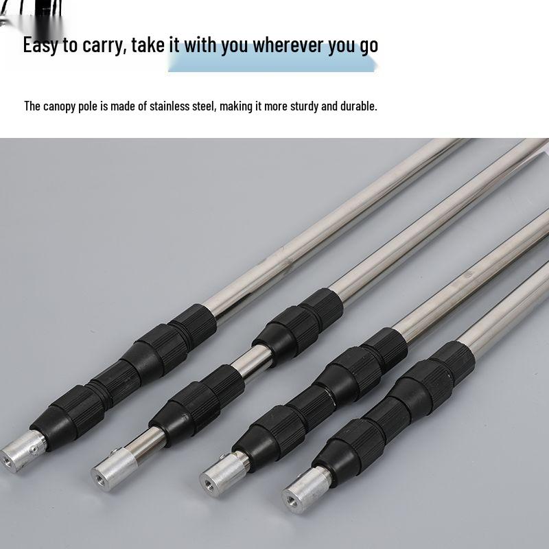 Complete Telescopic Tent and Awning Support Pole Set for Sunshade Net