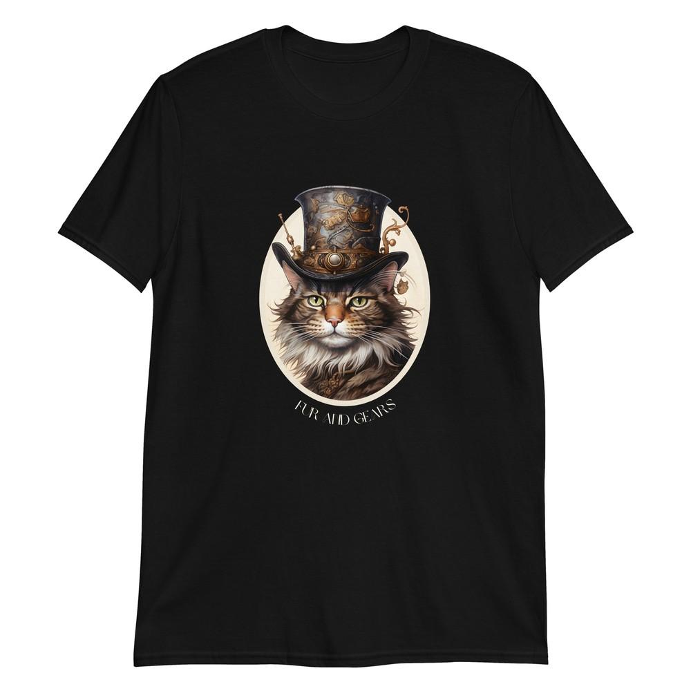 Steampunk Cat In Realism Fur and Gears T-Shirt