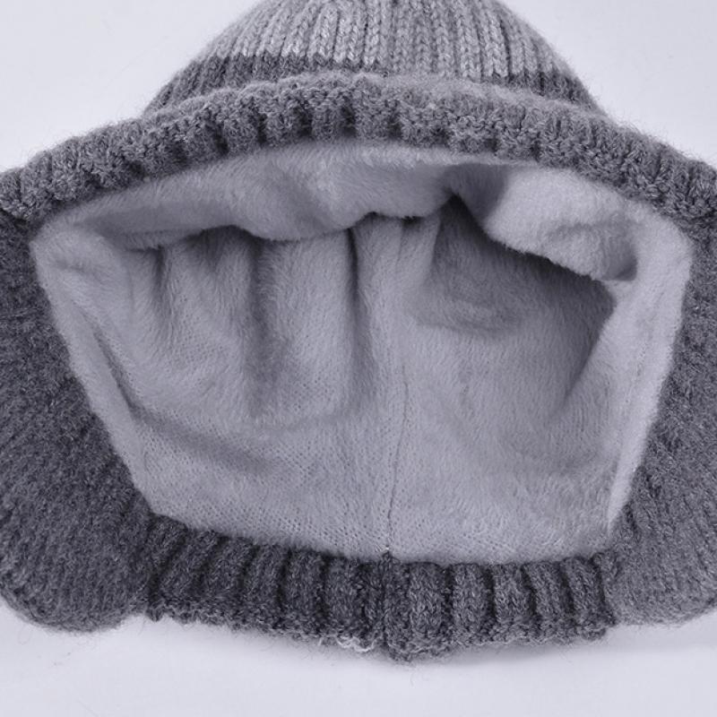 3 buc pălării pentru copii mănuși eșarfă pălărie tricotată în dungi la modă băiat fată bebeluș iarnă plus șepci de protecție pentru urechi din catifea set de articole calde pentru copii