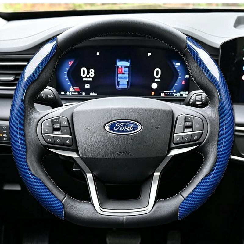 For Ford Carbon Fiber Texture Snap‑On