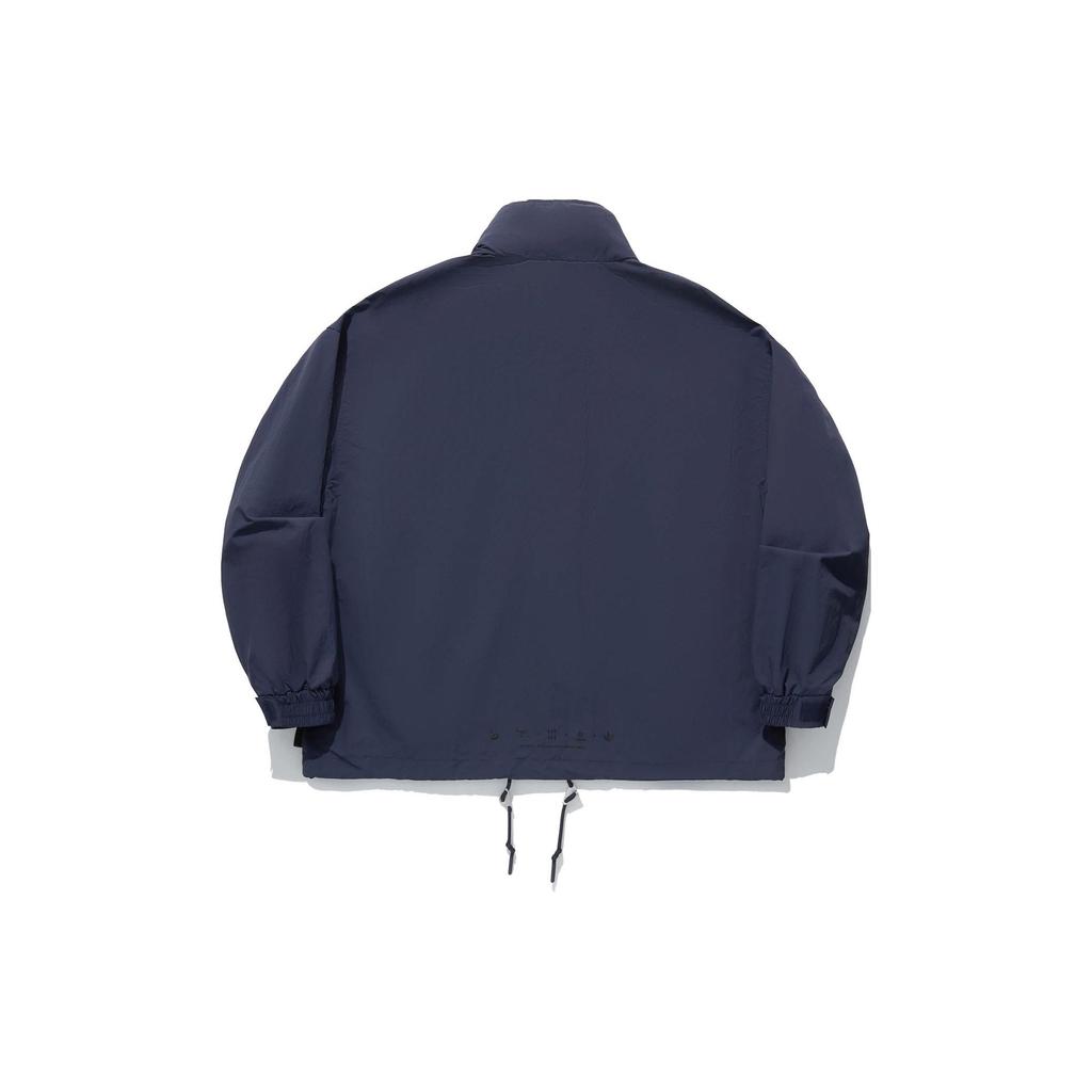 Li-Ning Solid Color Stand Collar Water-Repellent Loose Jacket Men Outerwear Ink-Blue AJDU271-2