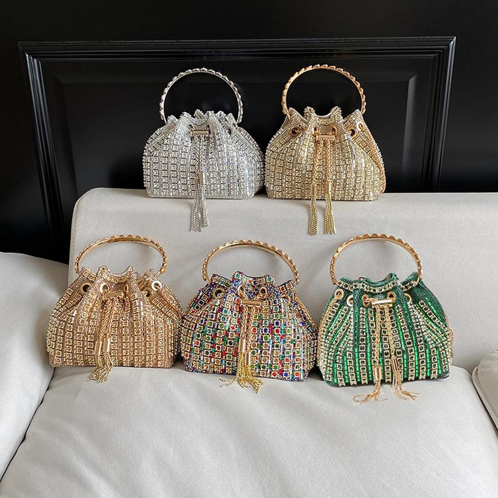 Women Rhinestone Evening Bag Sparkly Bling Clutch Purse Diamond Handbag for Party Club Wedding Prom