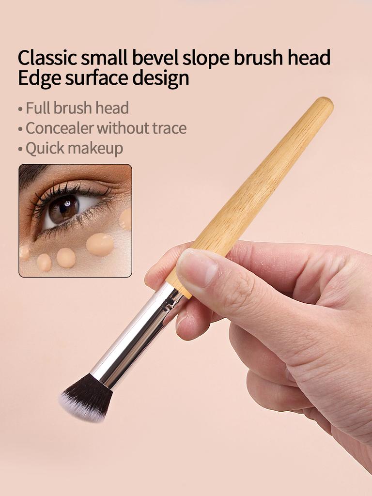 Portable slantedround-head concealerbrush,foundationbrush,soft-bristled makeuptool,precisely conceals darkcircles and acne marks