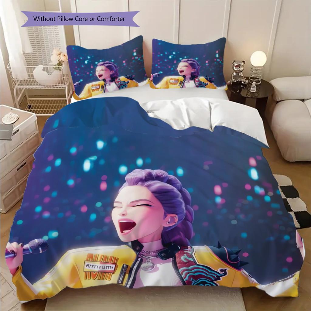 Vibrant Fashion Bold Expression Three-piece set (1 * duvet cover + 2 * pillowcase, without core) 2D Flat Duvet cover and pillowcase