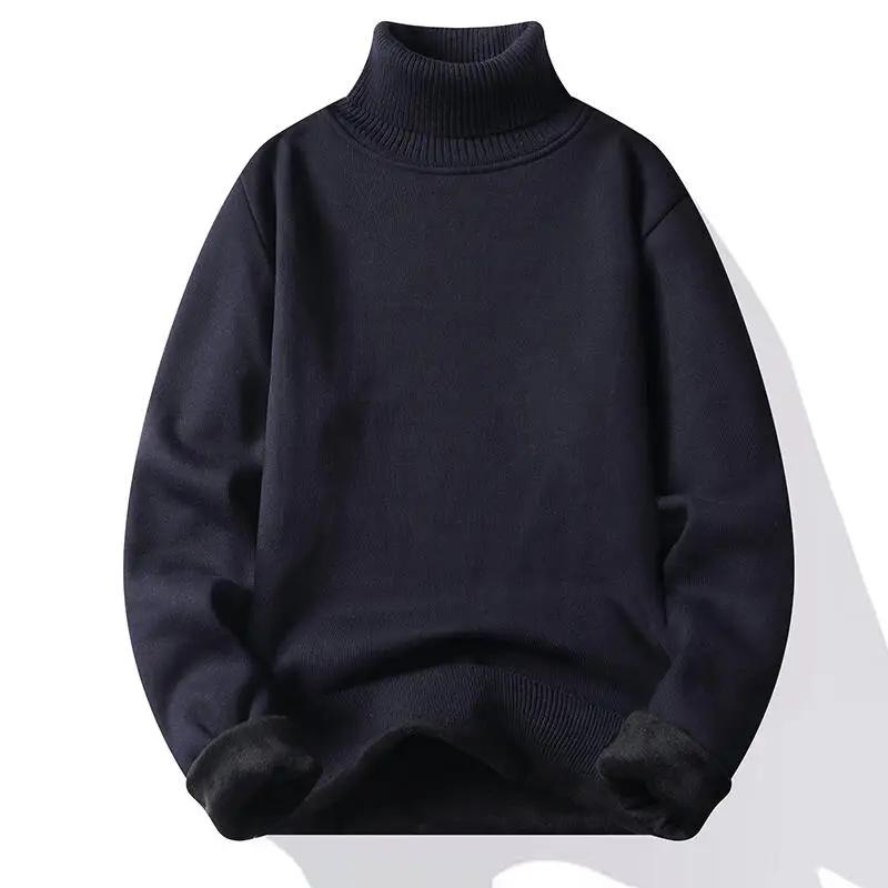 Herbst 2025 Herren Rollkragenpullover Winter Herren Fleece Pullover Rollkragen Gestrickter Pullover Warmer Herrenpullover Slim Fit Casual Pullover