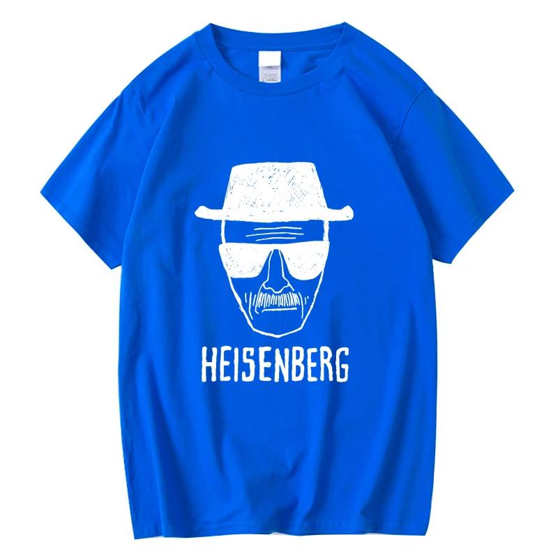 Men Fashion Casual Top Quality Short Sleeve 100 Cotton Loose Heisenberg PrintedTshirt Casual Mens Tshirt Cool Summer Men Tops