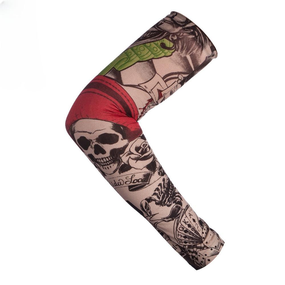 2 Pcs Tattoo Arm Sleeves Sun Protection for Men Women Seamless Cool Breathable for Outdoor Cycling