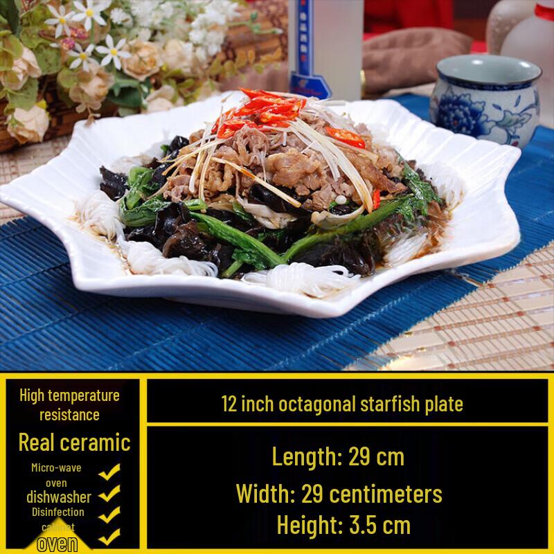 Starfish Design Ceramic Dinner Plate