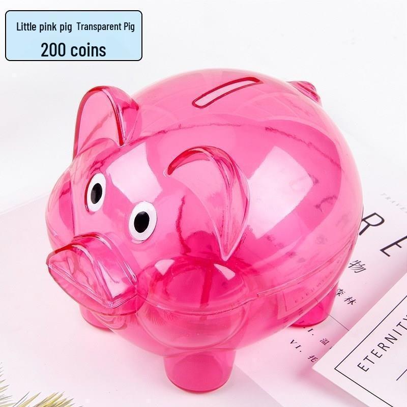 Cartoon-Sparschwein: Transparente, langlebige Sparbüchse aus Kunststoff für Kinder