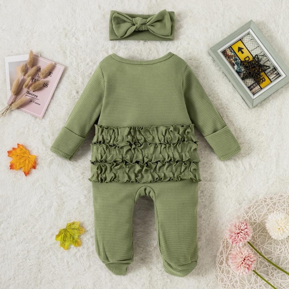 Herbst Frühling Infant Neugeborenen Baby Mädchen Strampler Solide Nette Lange Sleeve Zipper Overall Weiche Baby Kleidung 0-24M ein Stück