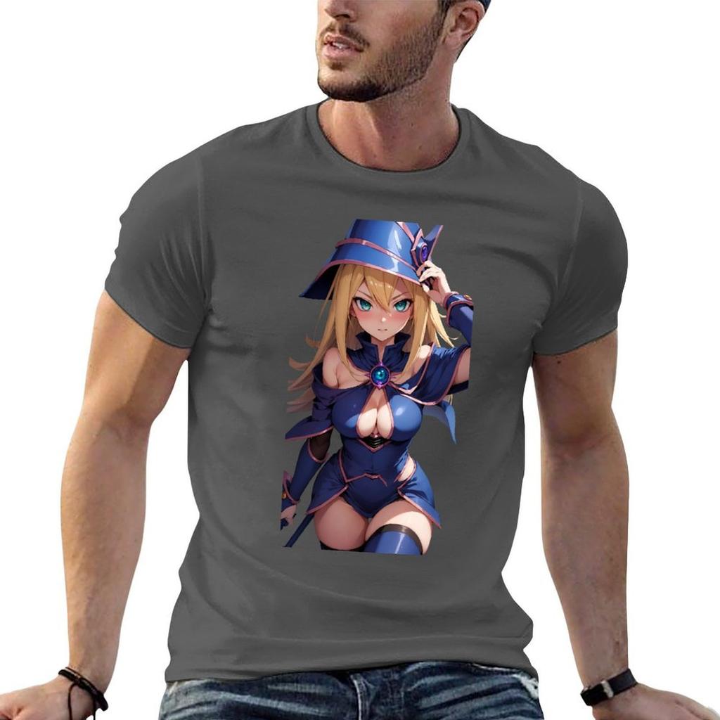 Cute Anime Girl Dark Magician Girl 8 Tshirt Vintage Print Crew Neck Tee