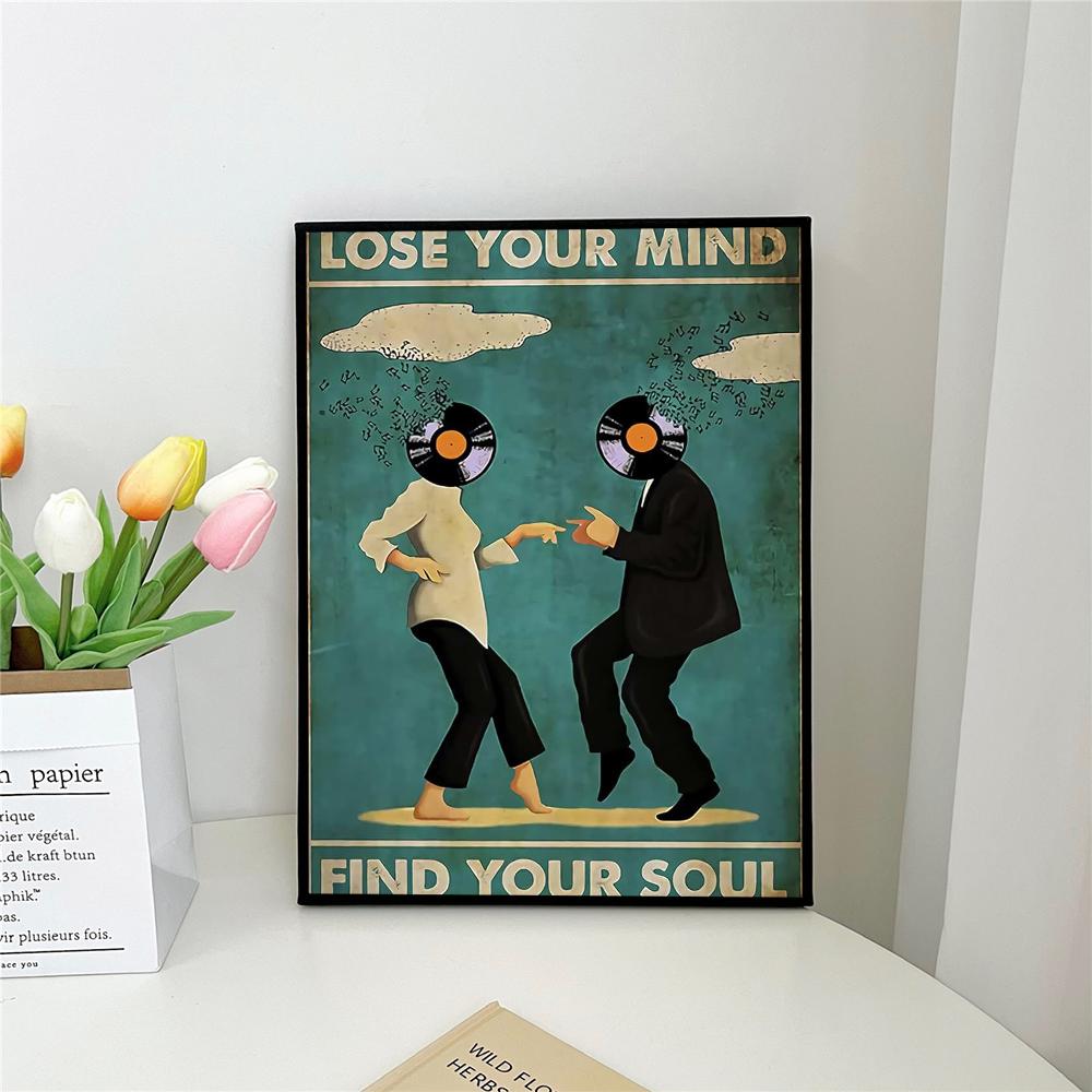 1 Stück „Verliere deinen Verstand, finde deine Seele“, Blume, Frau, Mina, Mädchen, Poster, selbstklebende Kunst, wasserdichtes Papier, Aufkleber, Wanddekoration
