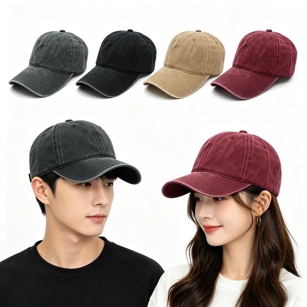 Vintage Women's Dad Hat Outdoor Custom Logo Cotton Baseball Cap Embroidery Sports Hats Men Washed Denim Trucker Cap