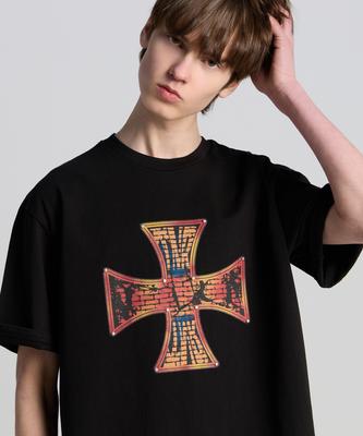 TENER Studded Cross Short Sleeve Tee Black