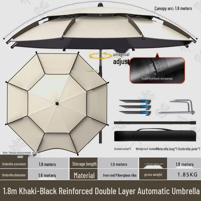 Großer Universal-Fischschirm - Regendicht, Sonnenschutz, Outdoor faltbar, Verdicktes Design