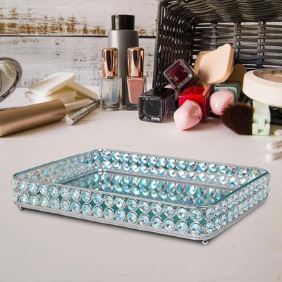 Dekorative Spiegel Tablett Eitelkeit Schmuck Organizer Schimmernde Nicht Slip Serving Parfüm für