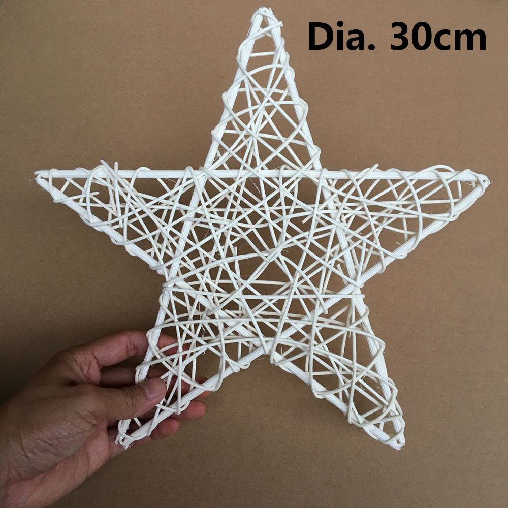 White Rattan Star Christmas Decoration Woven Wreaths DIY Handicraft Home Ornaments Wedding Party Supplies Indonesian Vine