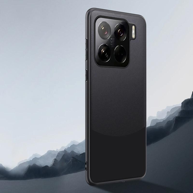 Luxury Splicing Leather Phone Case for Xiaomi 15 Pro 14T 14 Pro Ultra Matte Anti-Shock Soft Frame Back Cover