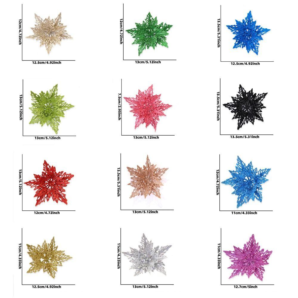 13cm Weihnachten Glitzer Blume Kopf Pailletten Realistisch Künstliche Weihnachtsstern Blume Handgemacht Simulation Weihnachtsbaum Dekorationen