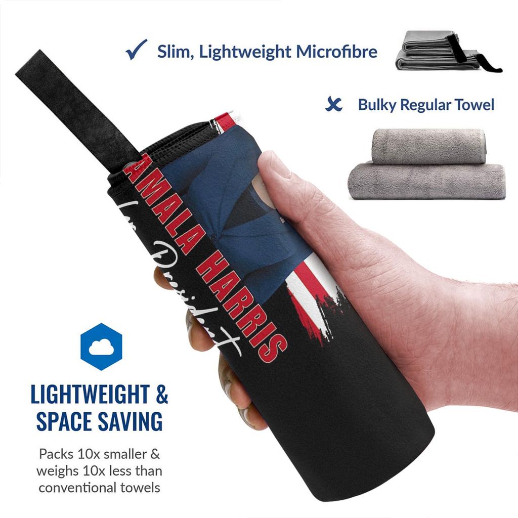 Kamala Harris For President Beach Towel Soft Microfiber Quick Dry Absorbent Quick Towels For Pool
